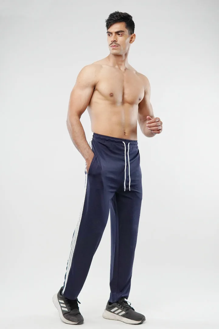 Striped Trousers - Navy Blue