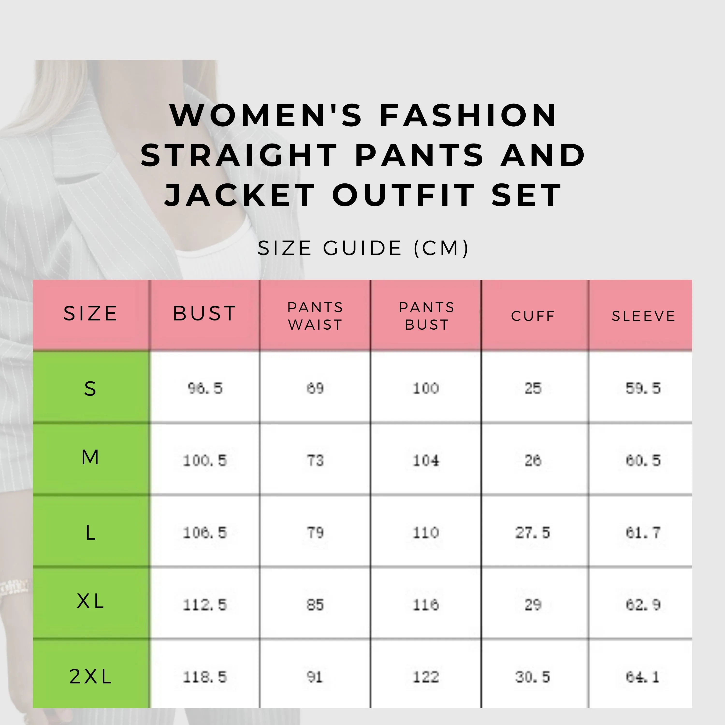 Women's Fashion Straight Pants and Jacket Outfit Set
